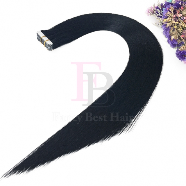 #1 Jet Black Tape in hair extensions 