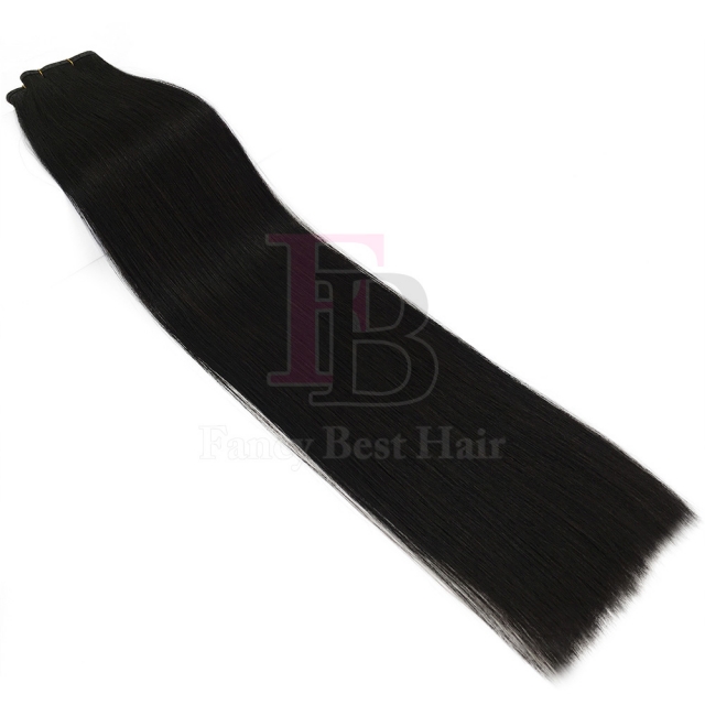 #1B Off Black Flat Weft Hair Extensions