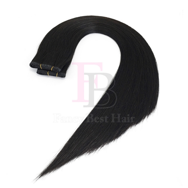 #1B Off Black Flat Weft Hair Extensions