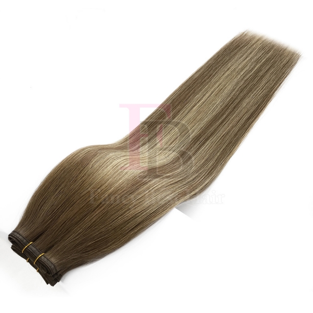 #T8-8/22 Rooted Balayage Flat Weft Hair Extensions
