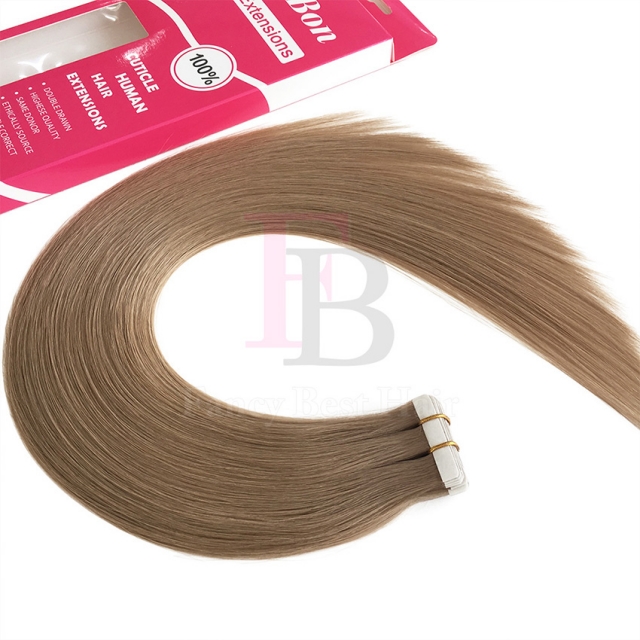 #18 Ash Blonde tape in extensions