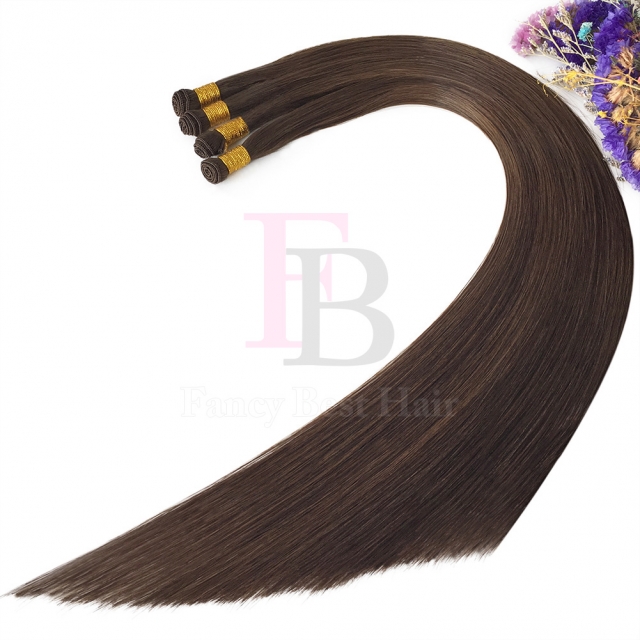 #4 Chocolate Brown  Hand Tied Weft