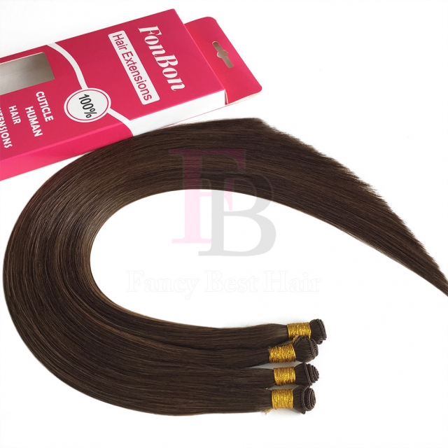 #4 Chocolate Brown  Hand Tied Weft