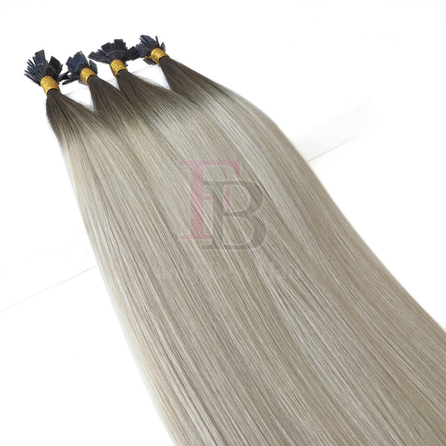 #T7-M60/ice Rooted Balayage  Flat tip hair